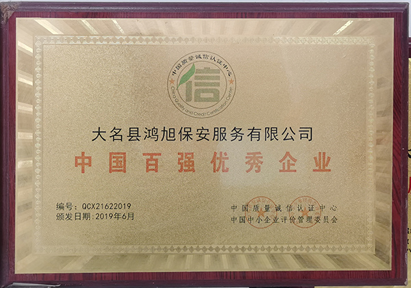 中國百強優(yōu)秀企業(yè)